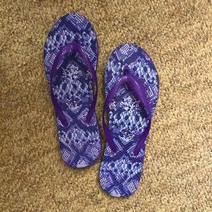 Purple snake print flip flops!